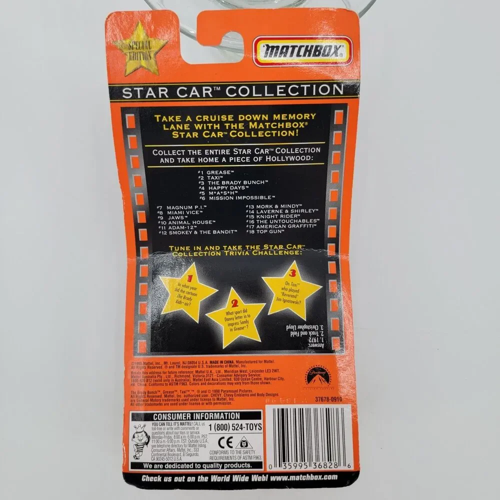 Vintage 1998 MATCHBOX STAR CAR COLLECTION BRADY BUNCH & HAPPY DAYS NEW SEALED
